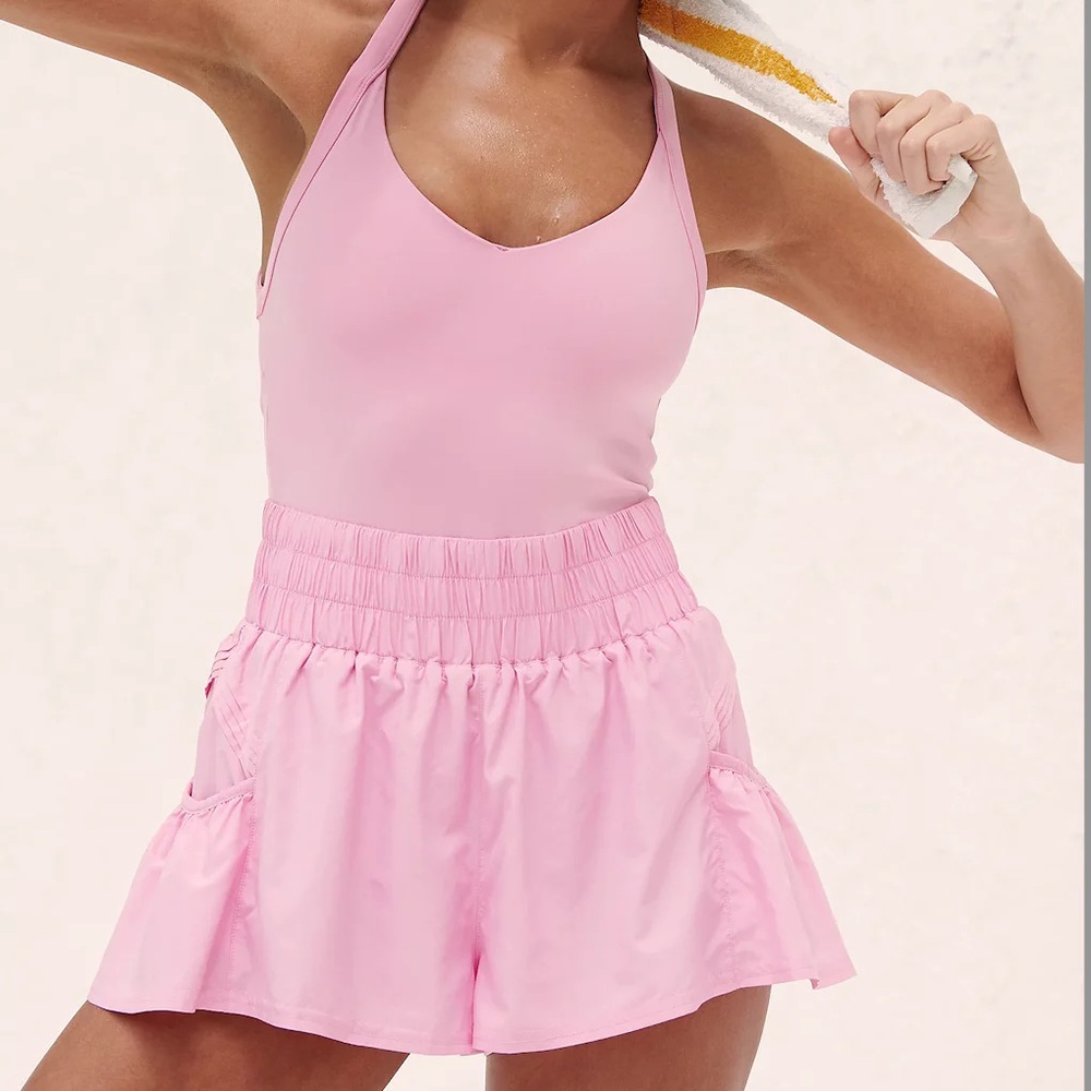 Free People Movement Get Your Flirt On Shortsie Pink